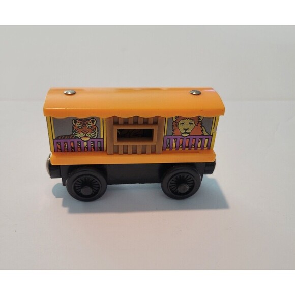 Thomas the Train Thomas & Friends Wooden Railway Zoo Car 2003 Lion Monkey Tiger - Picture 3 of 6